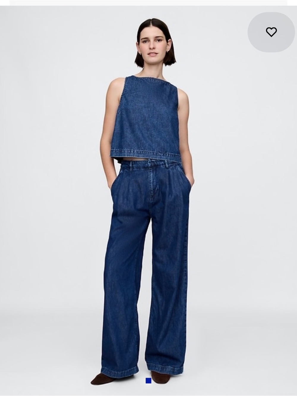 GAP Dark Blue Wide-Leg Denim Pants